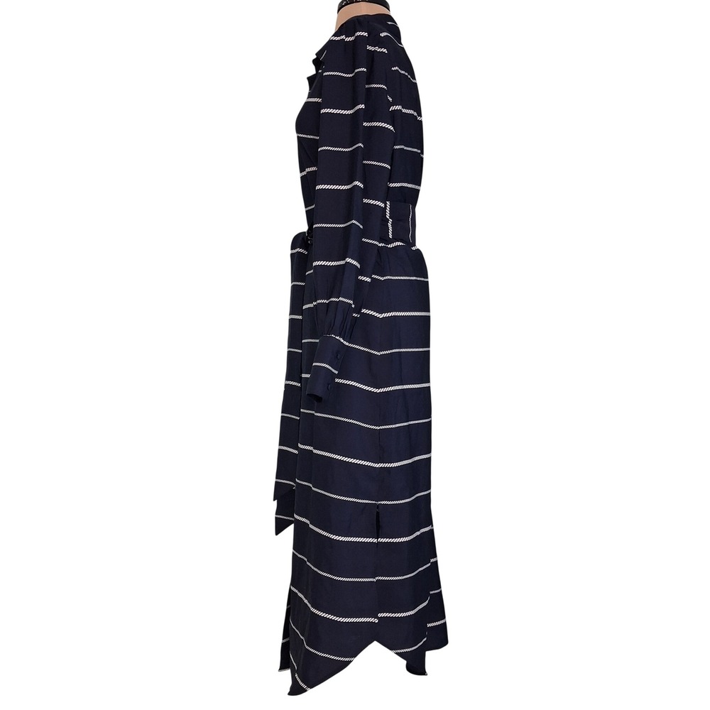 Vineyard Vines Coastal Nautical Rope Print Belted Midi Dress Womens Sz M NWT - Picture 11 of 16